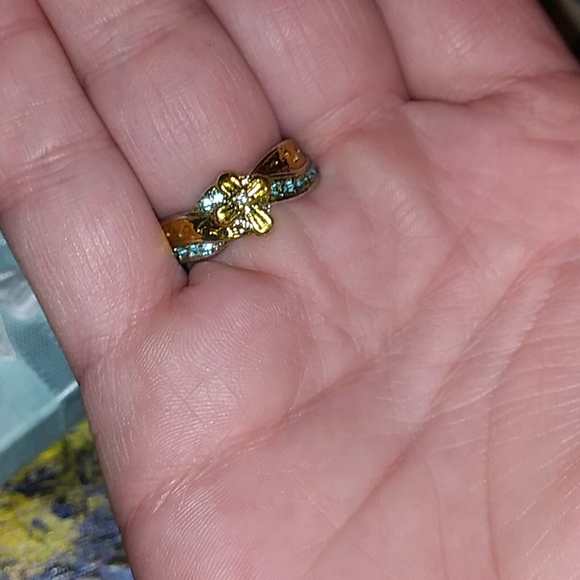 925 Sterling cross +footprint ring - Picture 3 of 10